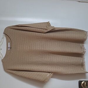 Zara Gold Metallic Fringe Trim Top